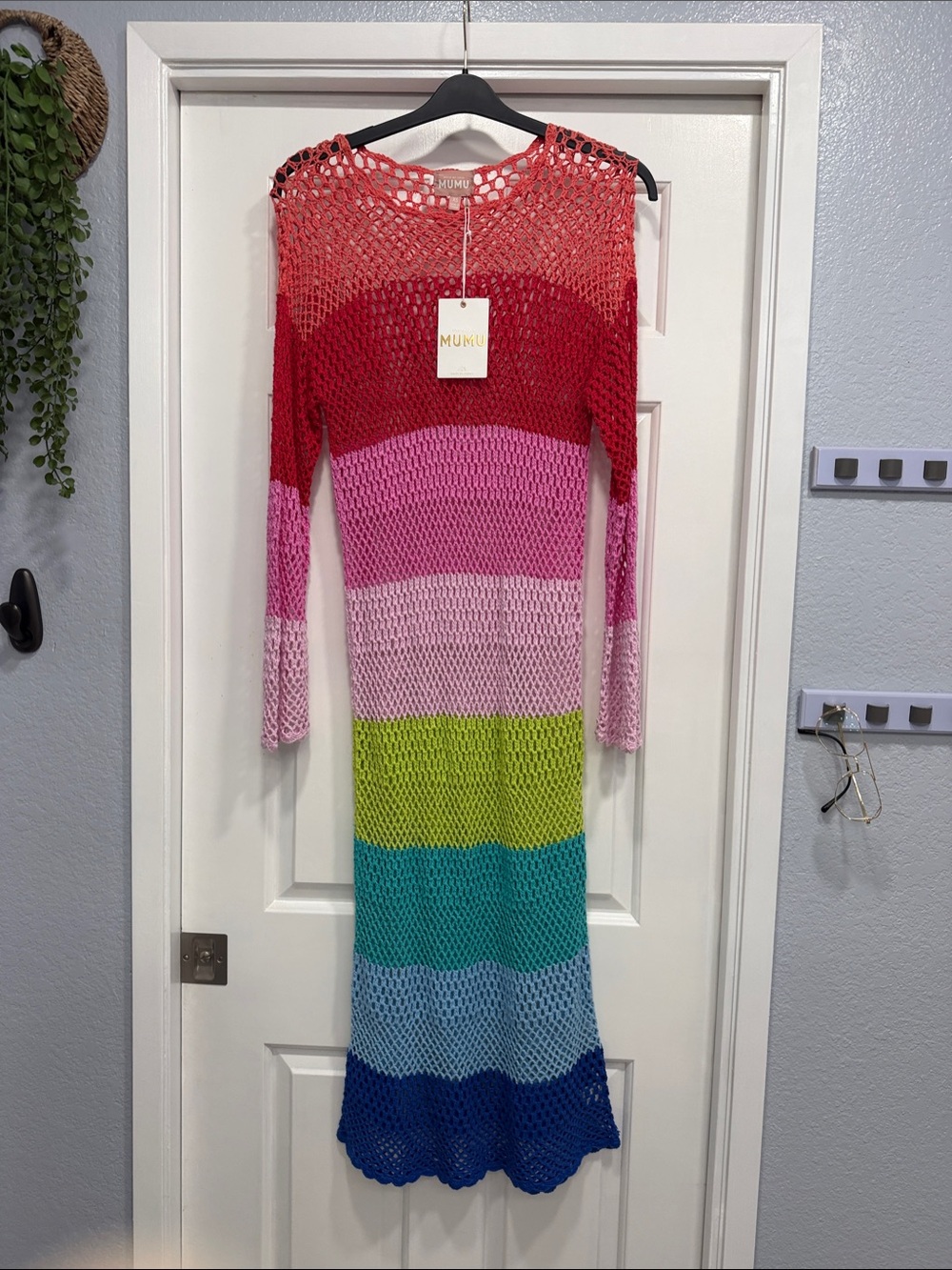 Show Me Your MuMu Open-Knit Midi Dress in Red, Pink, Lime, Teal, Blue